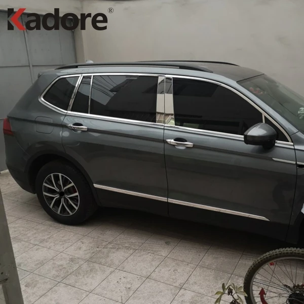 Для Volkswagen Tiguan нержавеющая сталь автомобильная дверная оконная рама центр столбы B+ C крышка отделка внешние аксессуары