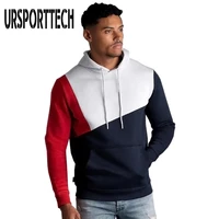 ursporttech men hoodies sweatshirt streetwear patchwork hoody pullover black white hoodie men winter fleece sweatshirts clothing