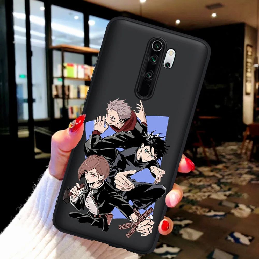 

New Anime Jujutsu Kaisen Black Soft Phone Case For Xiaomi Mi 9T Pro Redmi Note 5 6 7 8 8T 9 Pro 9S K20 K30 Pro Coque Fundas