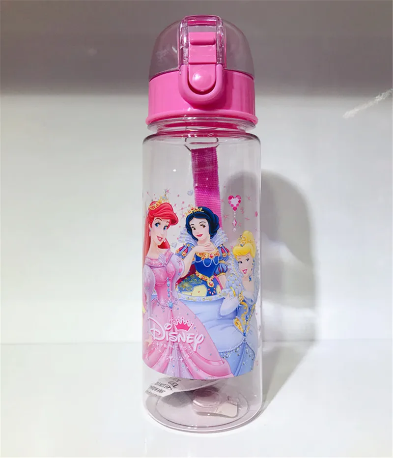 Princess Высокое качество 550 мл мультфильм Мстители бутылки для воды Питьевая чашка вакуумные детские чашки Экологичные PP пластиковые бутылки для детей - Цвет: Princess