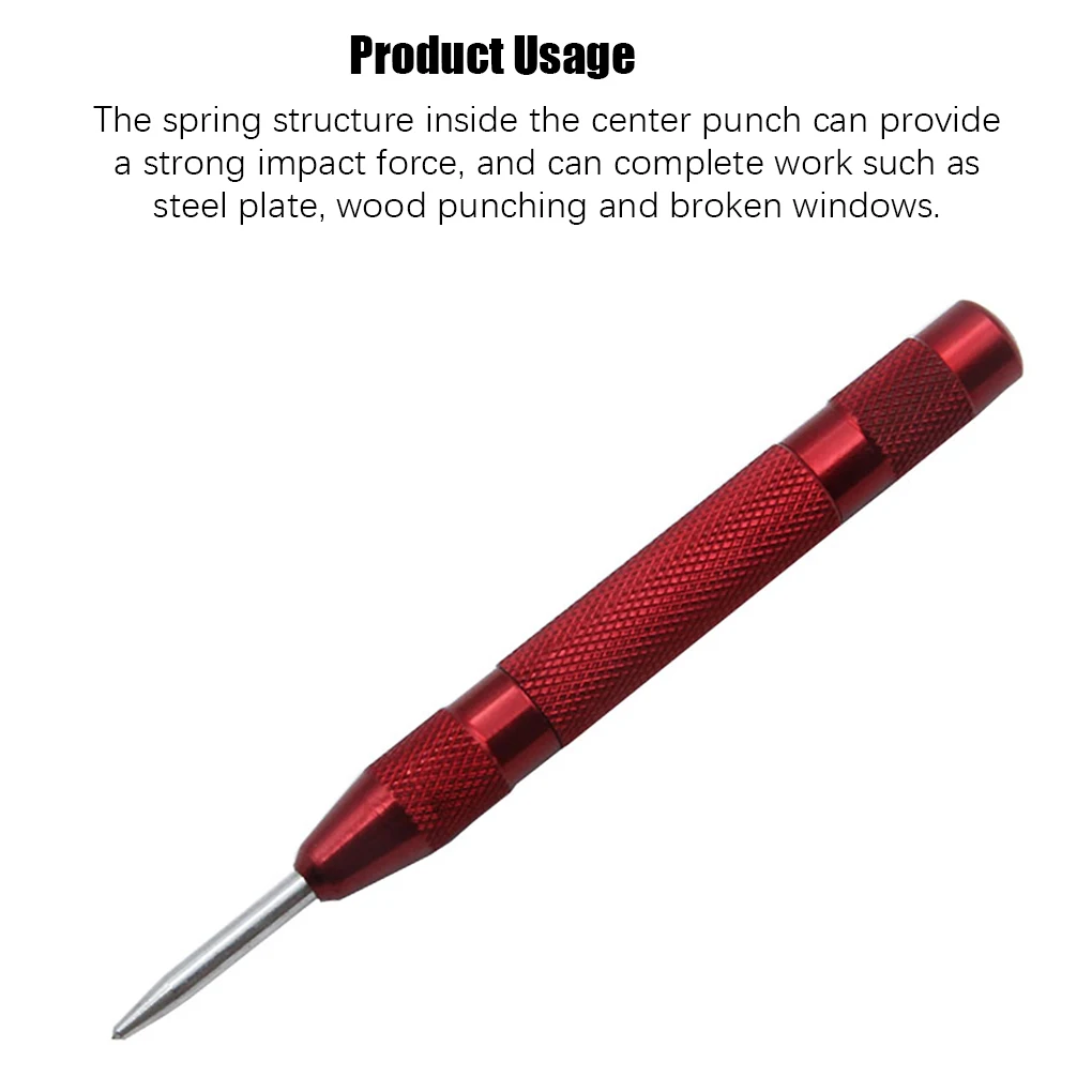 

5 inch Automatic Center Punch Spring Loaded Marking Starting Holes Tool Wood Press Dent Marker Woodwork Tool Hole Drill Bits New