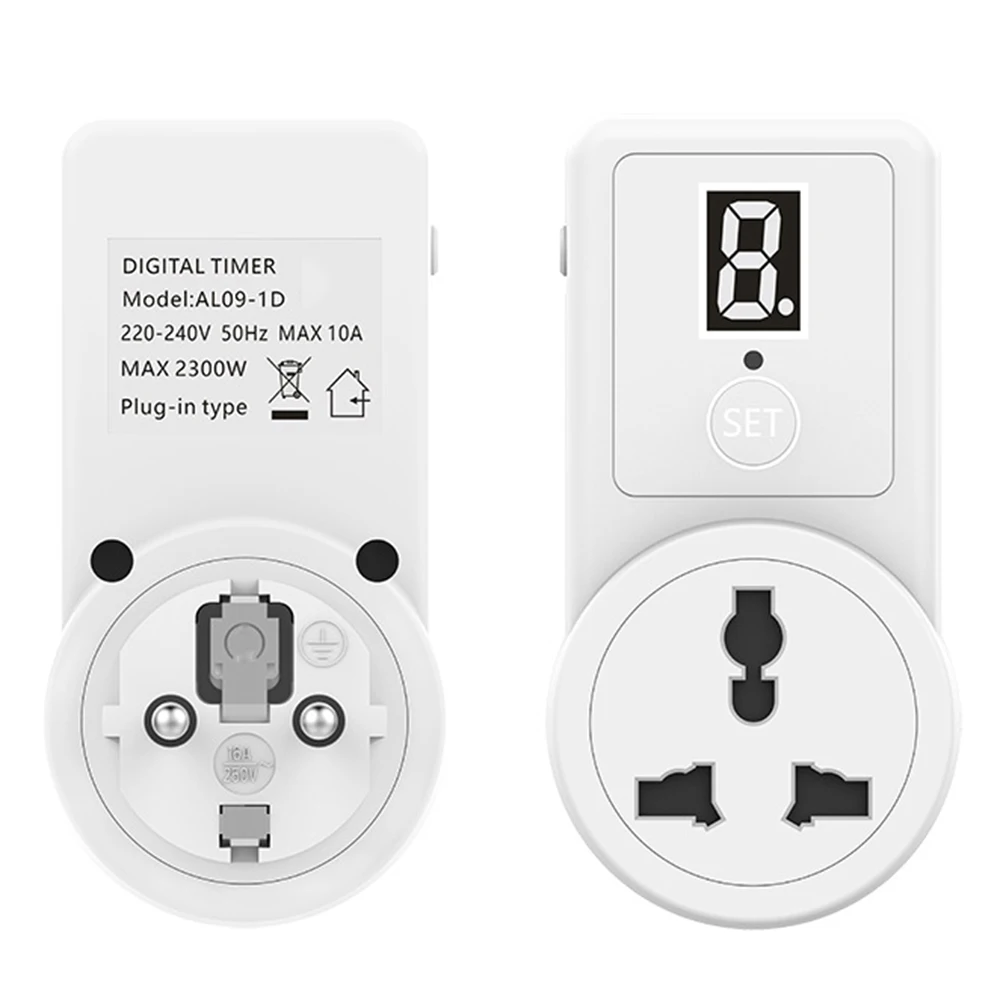 10A EU Plug Countdown Switch Two/One Digit Display Timer Time Control Telephone Battery Electric Vehicle Charging | Инструменты