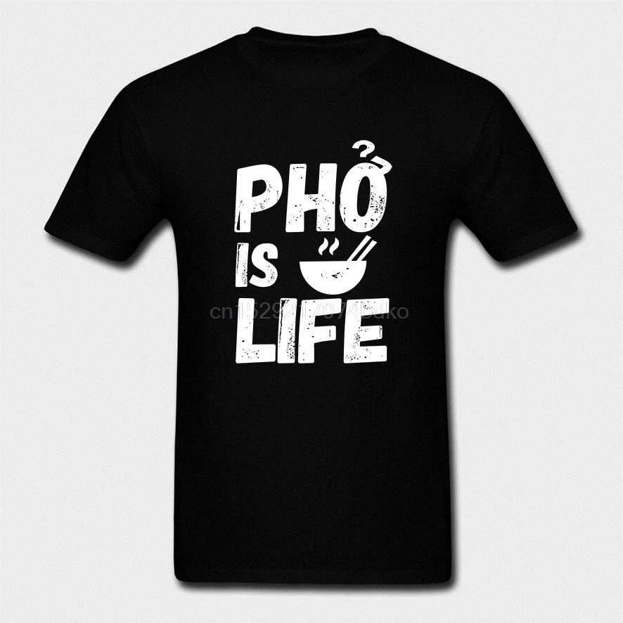 Мужская футболка Pho Is Life забавная хлопковая с коротким рукавом вьетнамская суп