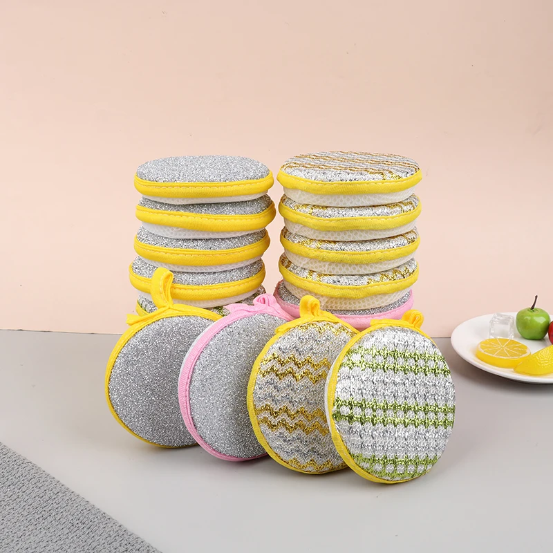 

Dishes Kitchen Sponges 5Pcs Double Sided Nylon/Sponge Heavy Duty Sponges For Scrubbing Effortless Cleaning of Dishes Pots Pans