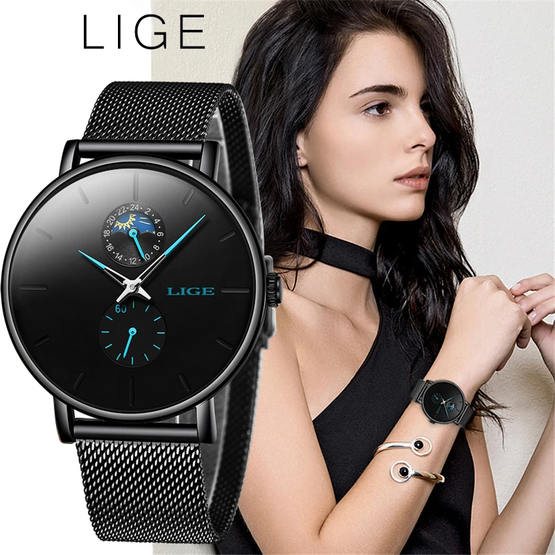 2020 New Women Luxury Brand Watch Simple Quartz Lady Waterproof Wristwatch Female Fashion Casual Watches Clock Black Color | Наручные