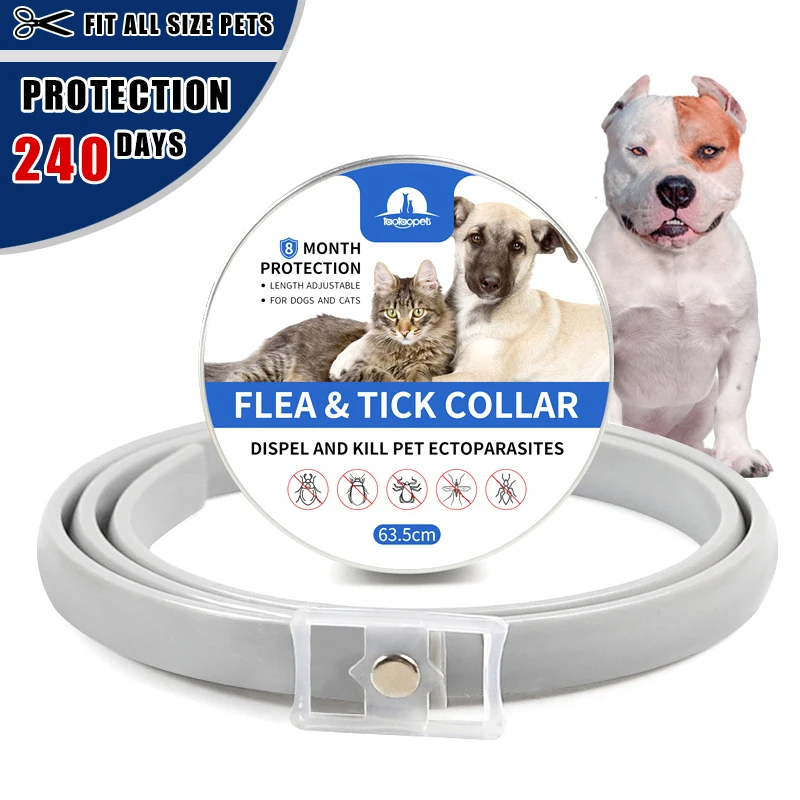 

Gray Silicone Dog flea collar Cat's Flea and Dogs Tick collar Pet Outdoor Adjustable Flea Anti-mosquito insect repellent Collar