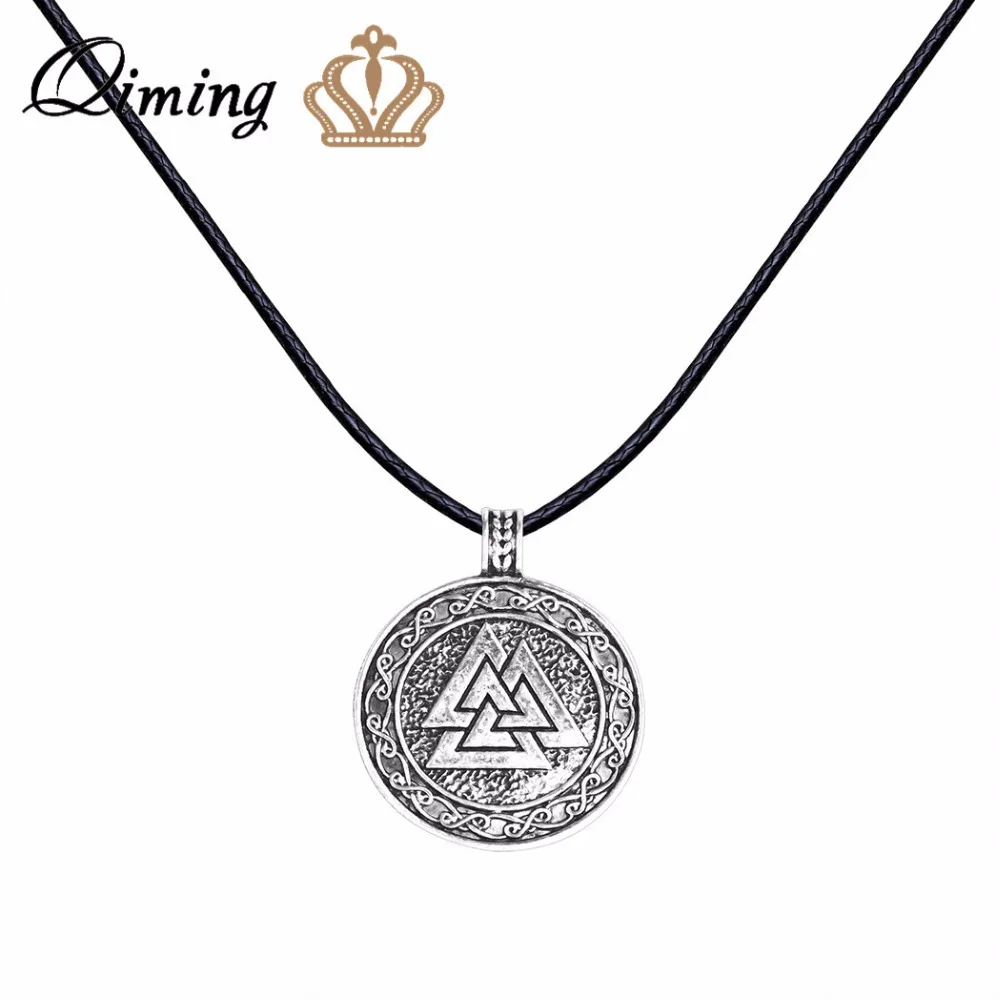 QIMING Valknut ожерелье с кулоном викинга модные Викинги скандинавский
