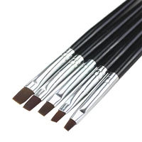 5 sizesset flat painting drawing pen nail art brushes acrylic uv gel brush pen kit set diy design tool