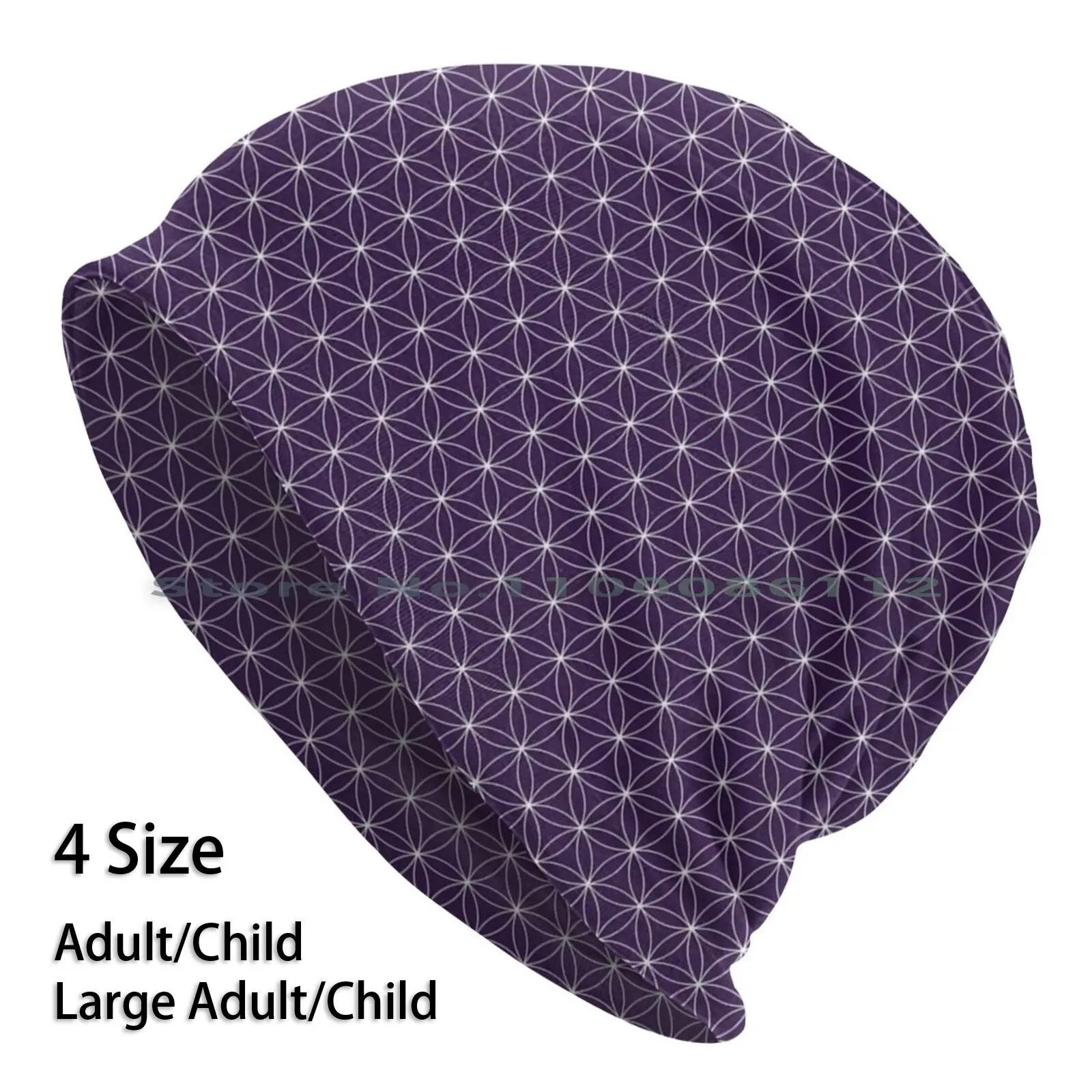 

Flower Of Life ( Purple ) Beanies Knit Hat Flower Of Life Floral Patter Sacred Geometry Brimless Knitted Hat Skullcap Gift