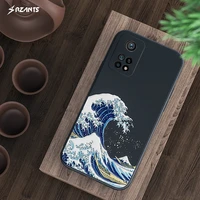 rzants for xiaomi mi 10t mi 10t pro case japanese wave soft silicone relief phone cover camera protection shockproof casing