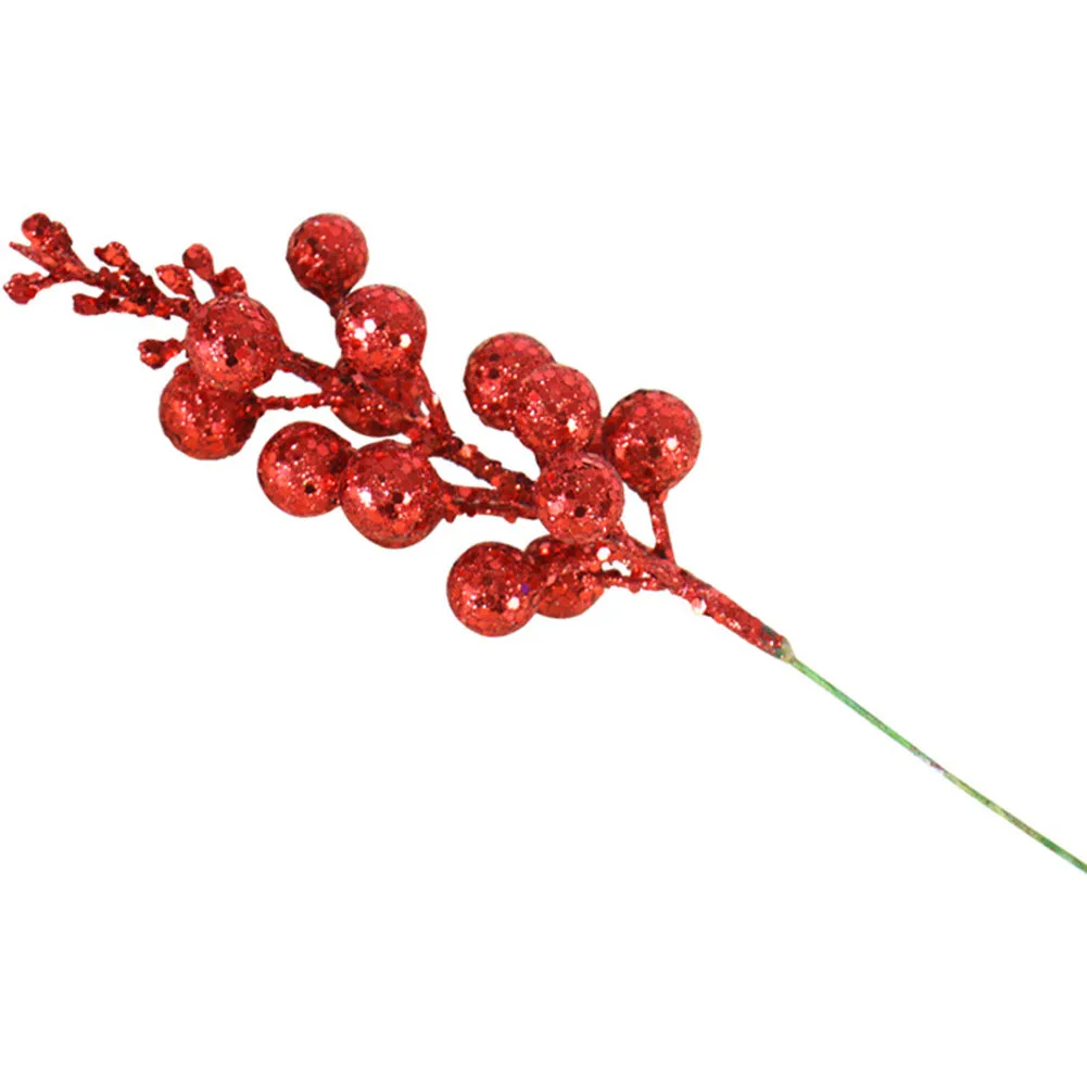 3pcs Christmas Tree Decoration Glitter Berry Hanging Baubles Foam Fruit Ball DIY Garland Decor for Xmas Party fake flower new | Дом и сад