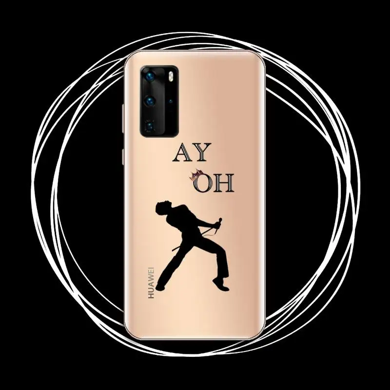 

Freddie Mercury Queen band Phone Case Transparent for Huawei P honor 8 10i 20 30 40 smart 2019
