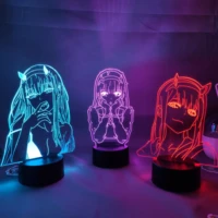zero two 02 anime figure 3d lamp led night lights cool lovely gift for friend bedroom table decor darling in the franxx zero two