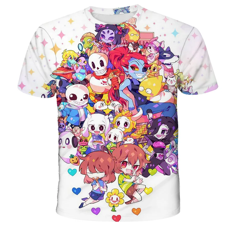 

2021 4-14T Summer Children T Shirt Game Undertale Upside Down Sans Interesting Cartoon T-Shirt Wholesale O Neck boy/girl T Shirt