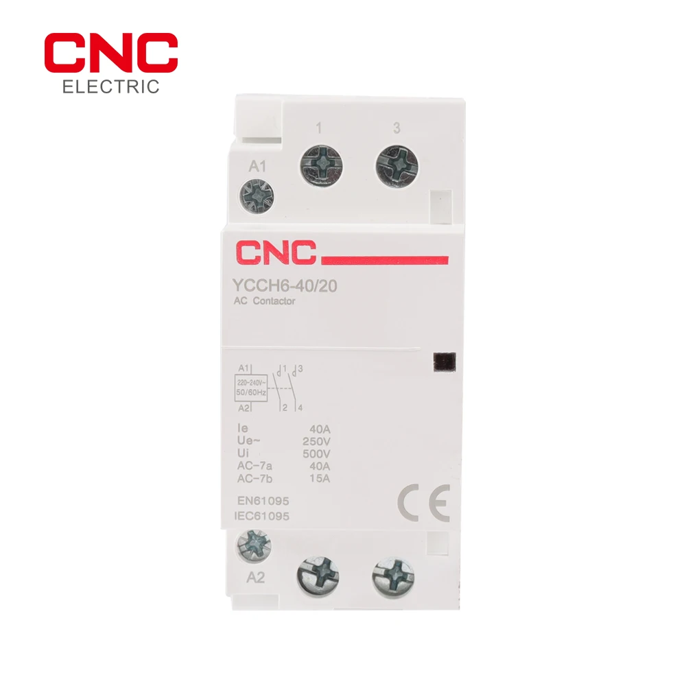

Модульный контактор переменного тока CNC 2P 25A 40A 220 В/230 В 50/60 Гц для Din-рейки, бытовой, 2NO 2NC или 1NO 1NC