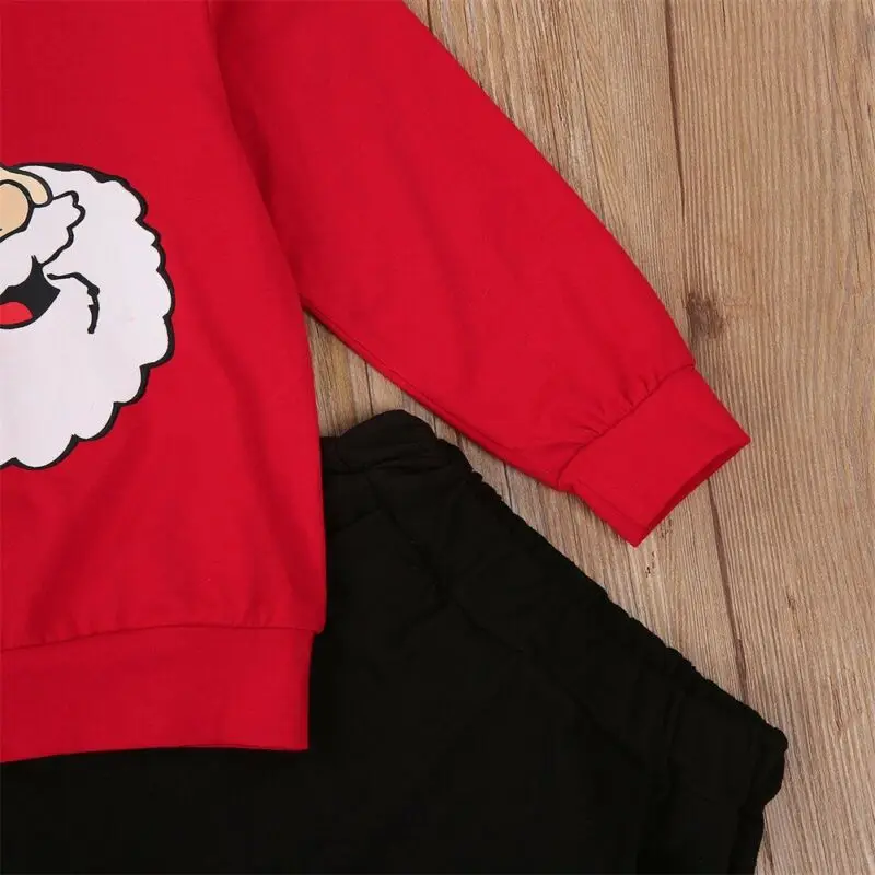 

Toddler Kids Baby Girl Santa Printed Top Sweatshirt Pants Trousers Xmas Outfits