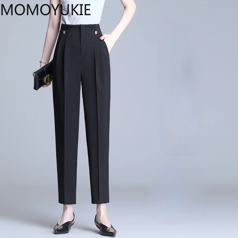 Туфли с широко открытым носком летние 2021 высокой талией женские черные Капри