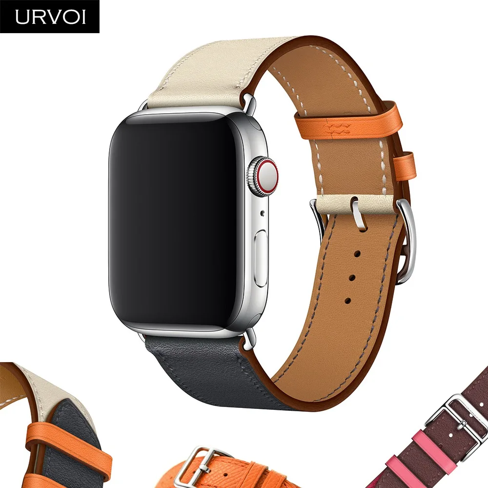 URVOI кожаный ремешок для apple watch series 5 4 3 2 1 один тур для наручных часов iwatch, плечевой ремень на запястье с классическим дизайном Nior 40/44 мм