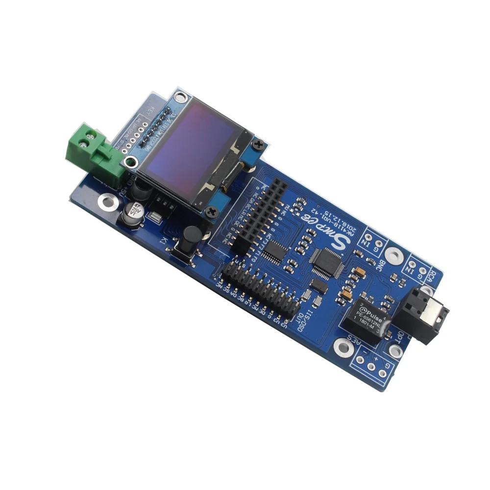 AK4118 Digital Receiver Board Audio Decoder DAC SPDIF to IIS Coaxial Optical USB AES EBU Input Support XMOS Amanero 1.3inch OLED
