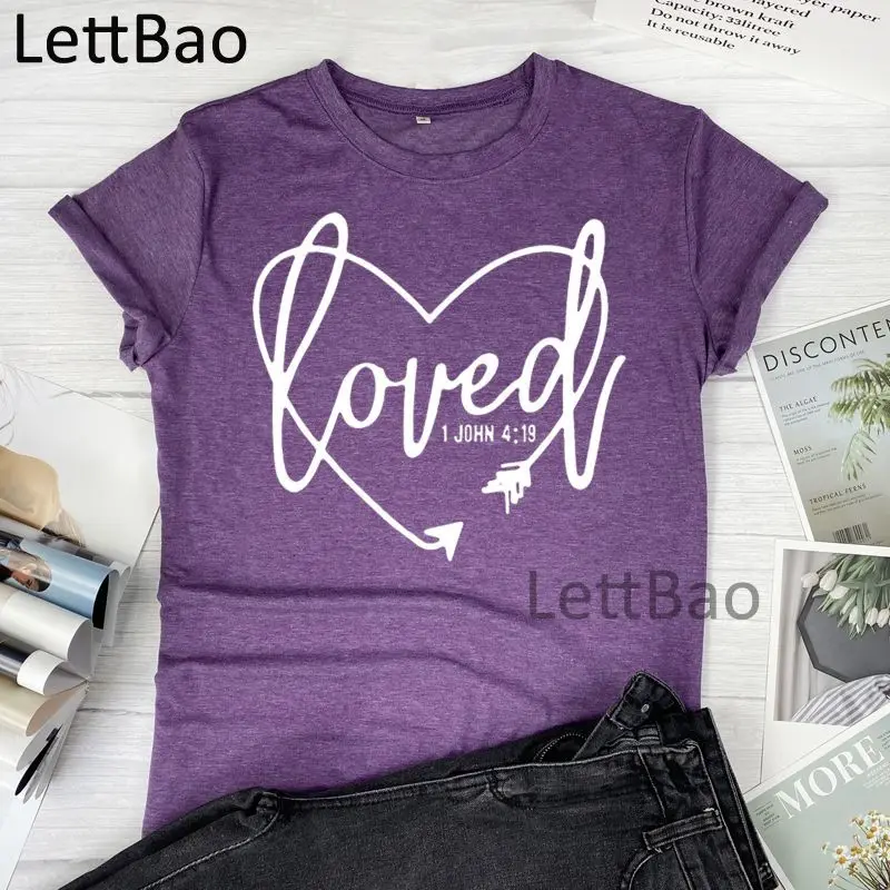 

Loved Funny T-Shirt Women Clothing Vintage Graphic Novelty Streetwear T Shirt Summer Clothes Casual Short Sleeve T-shirts Tops
