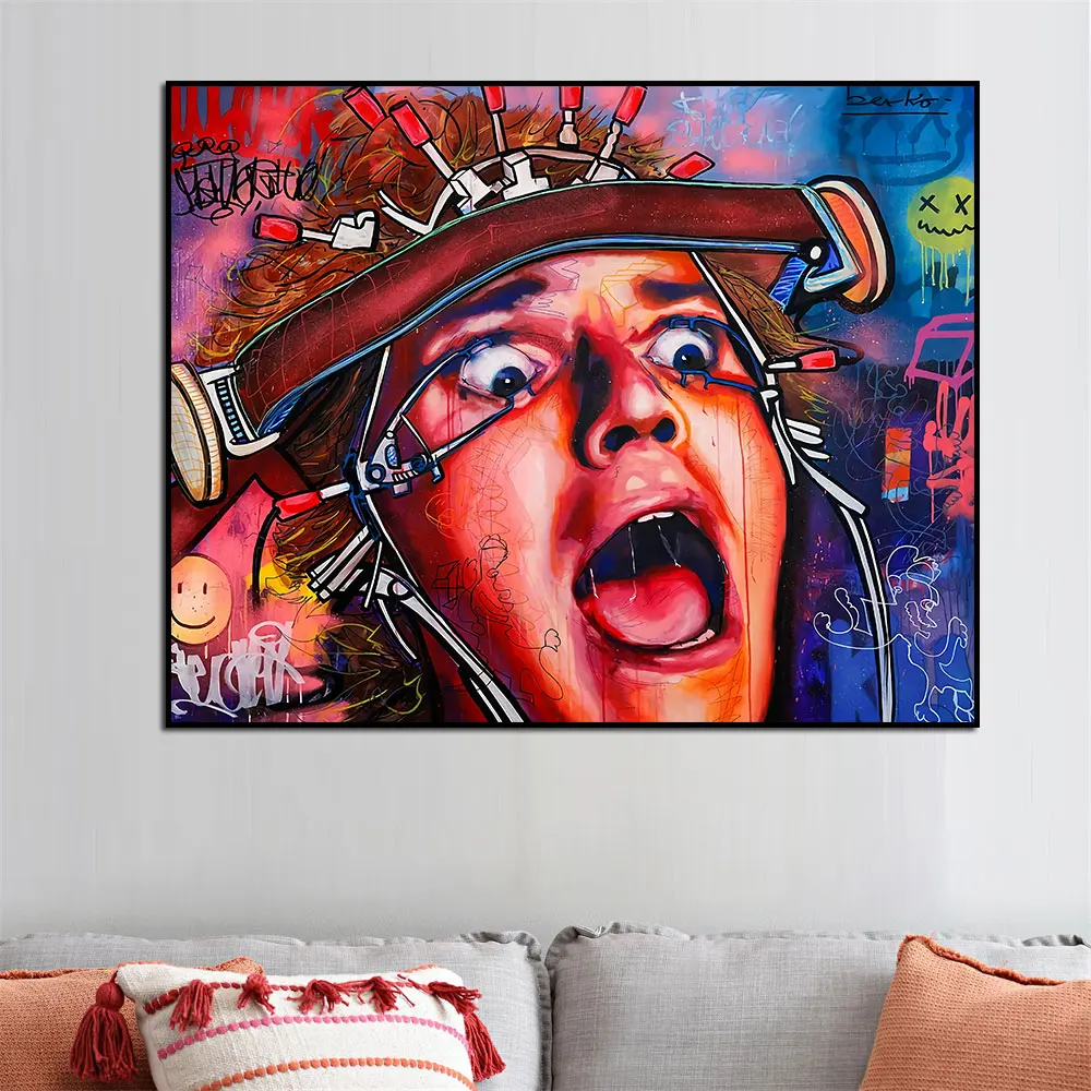 

Graffiti Street Art Pop Boy Scared Face Poster Canvas Painting Print On Wall Art Picture For Living Room Home Decor Frameless