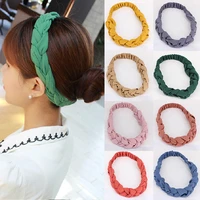 fashion womens braid hair bands for girls solid color elastic hairband headwrap hair accessories diy hair styling tool