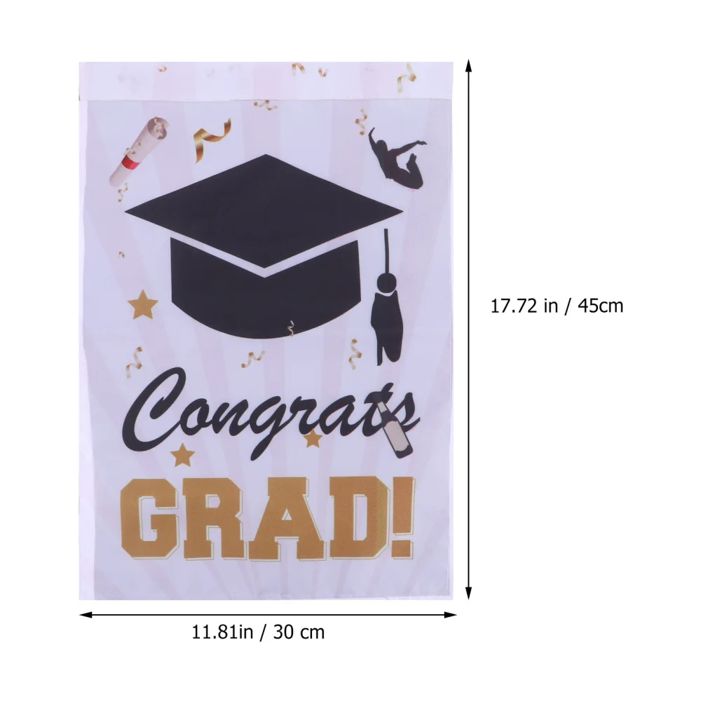 

1 Pc Double-sided Graduation Party Garden Flag Yard Decor Terylene Outdoor Flag