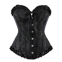 sexy women lace up corset bustier top corset boned waist trainer corse boned overbust corsets slimming clothing plus size s 6xl