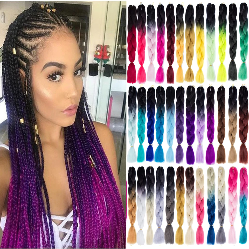 LUPU 24 дюйма плетеные гигантские цветные волосы большая коса одна штука 100 г