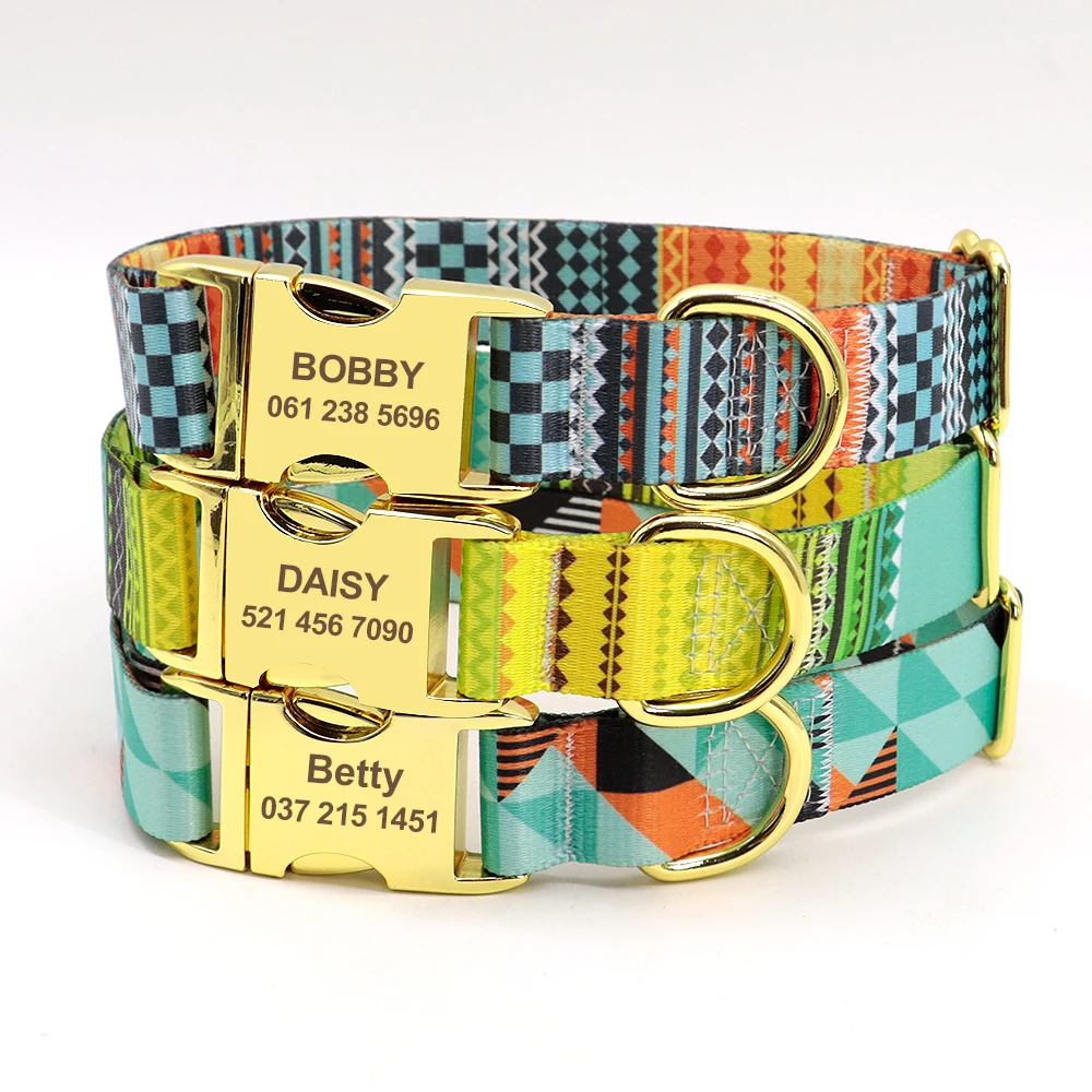 Ошейник для собак персонализированный ошейник щенков нейлоновый с принтом