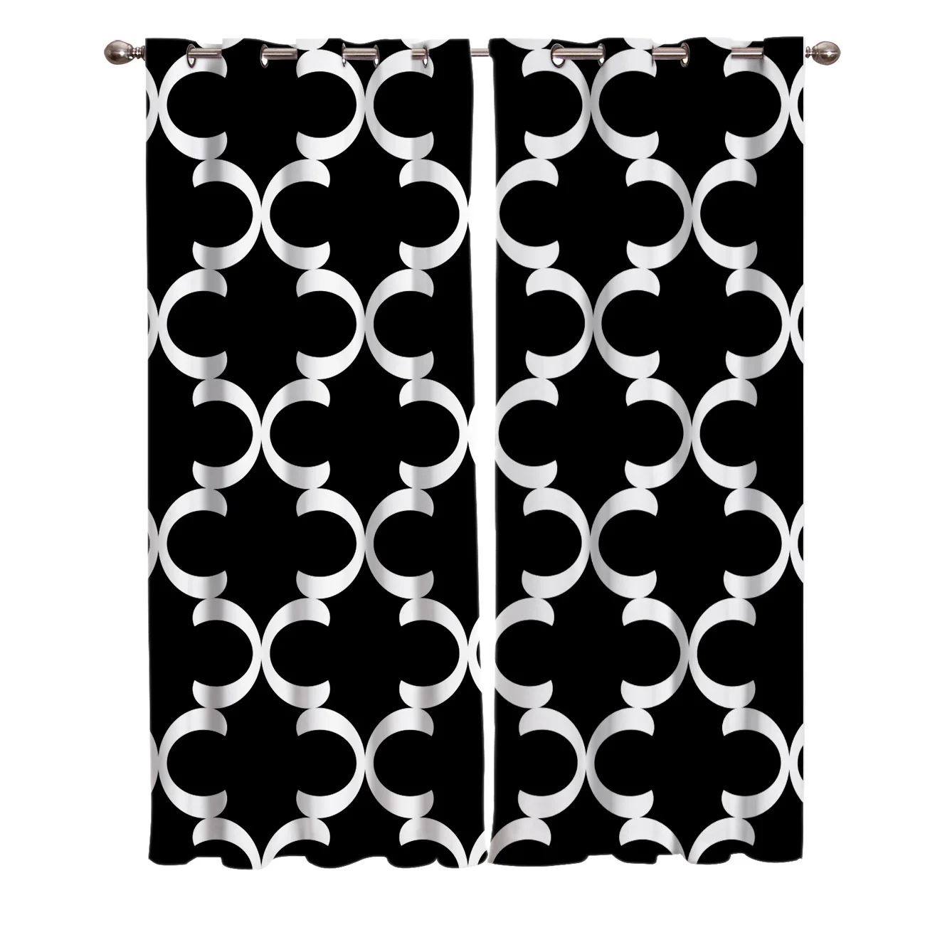 Черные марокканские геометрические занавески на окна для гостиной декоративные