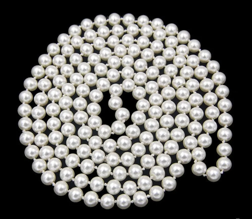 Горячая Распродажа Новый стиль&gt 48 ''Длинный натуральный белый 8 мм настоящая