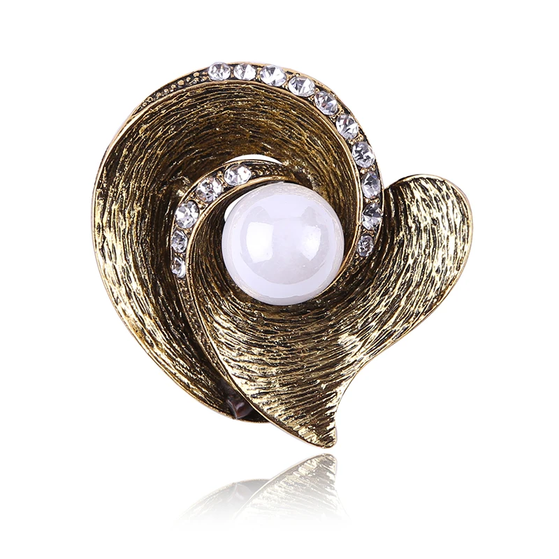 Женская Винтажная брошь Элегантная Брошь из сплава с жемчугом вечерние