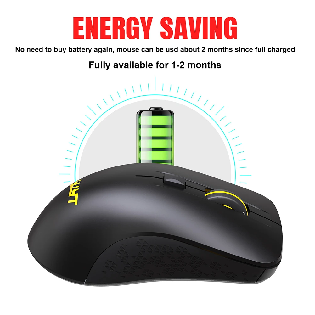 

2.4GHz Gaming Optical Mouse Ergonomic 3 Gears 2400 DPI Adjustable Rechargeable Colorful Backlight Wireless Mice