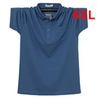 Мужская рубашка поло, большие Размеры мужские летние футболки-поло с короткими рукавами Модный повседневный однотонный Цвет поло размера плюс Размеры 5XL 6XL топы высокого качества