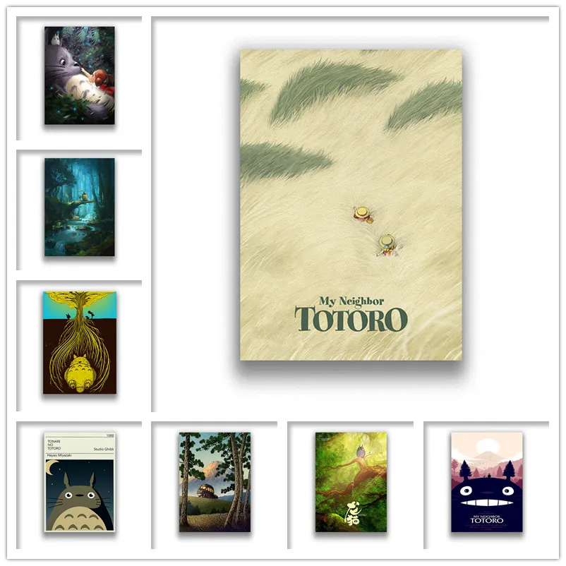Tonari no Totoro Miyazaki Hayao белая бумага с покрытием принты четкое изображение гостиная