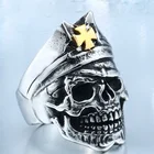 Мужское кольцо в стиле панк ретро с изображением черепа