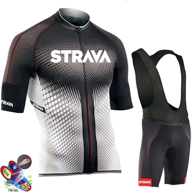 

2021 STRAVA Cycling Jersey Team Cycling Clothing MTB 19d Bib Shorts Set Men Bike Ropa Ciclismo Hombre Triathlon Bicycle Wear