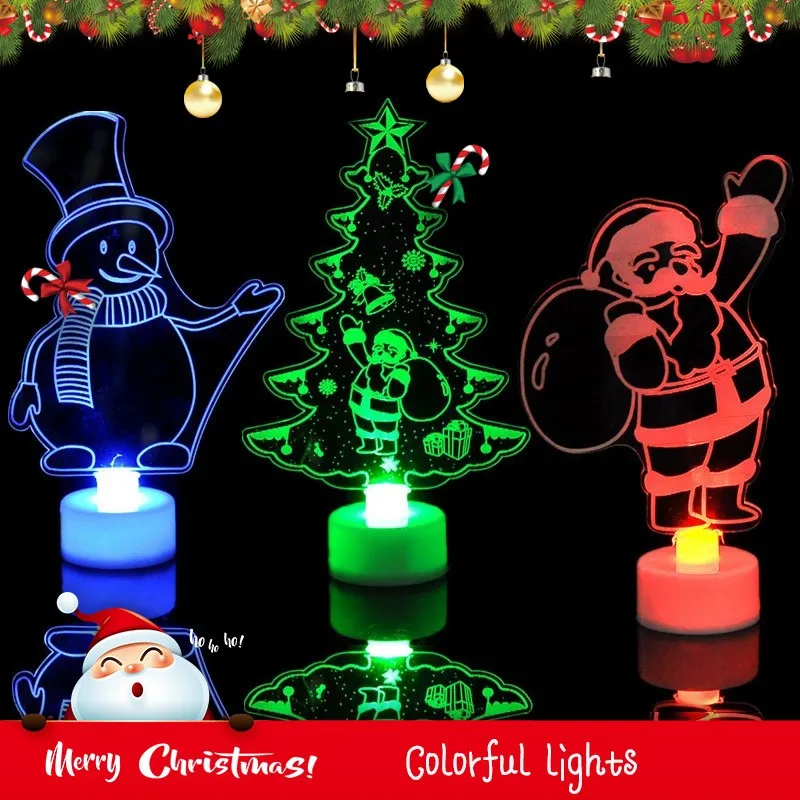 Новинка 2019 красочный акриловый декоративный светильник для рождественской елки