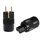 Штепсельная вилка переменного тока 24K, позолоченная, без печати, разъем питания IEC