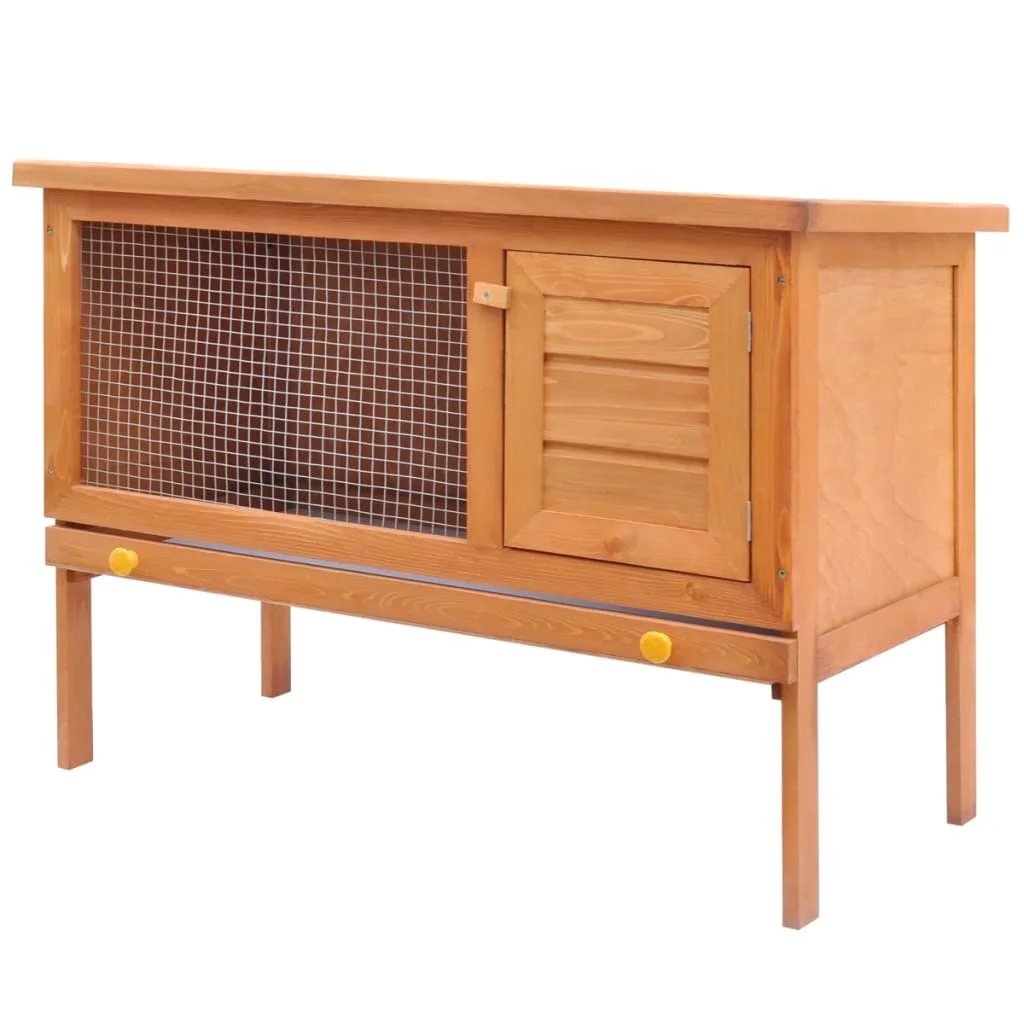 

Outdoor Rabbit Hutch 1 Layer Wood Pull-out Tray Green Tar Paper Weather Resistant Spacious Easy to Assemble for Rabbits