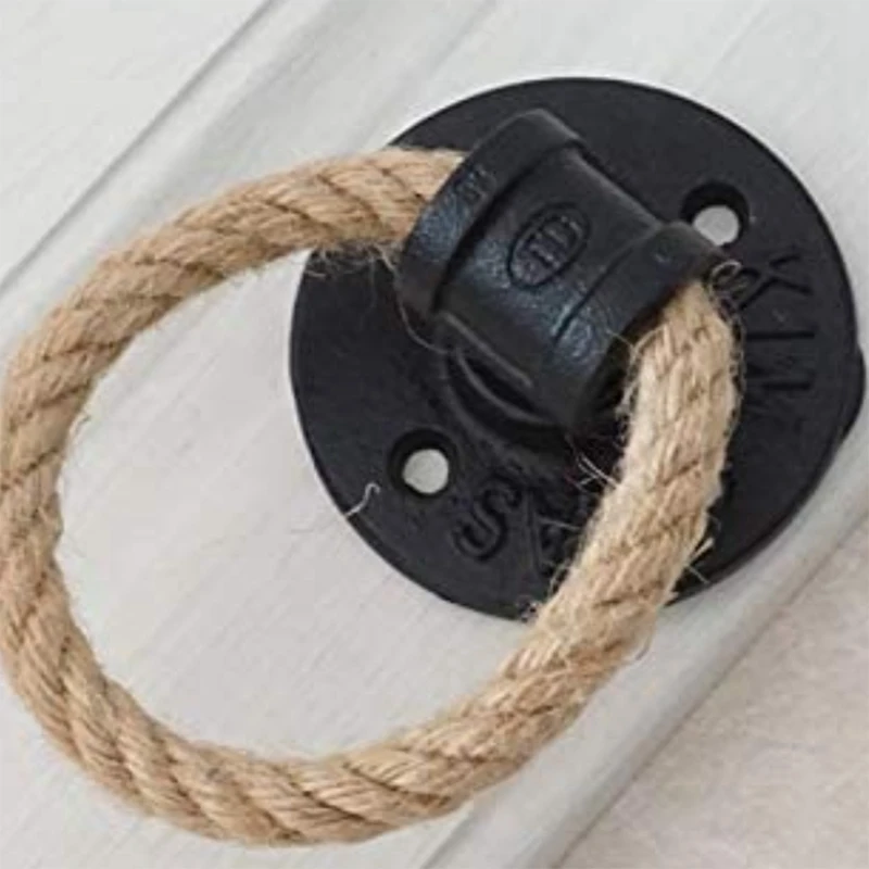 

2Pcs Vintage Towel Rack Ring Industrial Style Wall Mount Towel Holder Iron Pipe Hemp Rope Bathroom Toilet Home Hotels Decoration