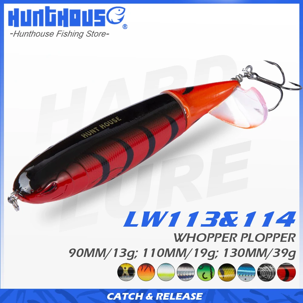 Hunthouse Whopper plopper топвотер приманка для рыбной ловли мягкая фотоблесна 90 мм 130 АБС материал морской и