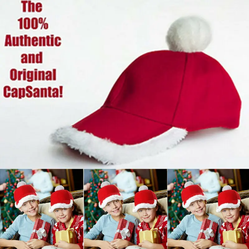 

New Fashion Caps Red Christmas Hats Santa Visor Hat Decor Hats For Family Children Adults New Year Gifts