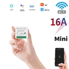 Коммутатор Mini Tuya, Wi-Fi, поддержка 1610A, двухстороннее управление, Модуль Автоматизации умного дома, работает с приложением Alexa Google Home Smart Life