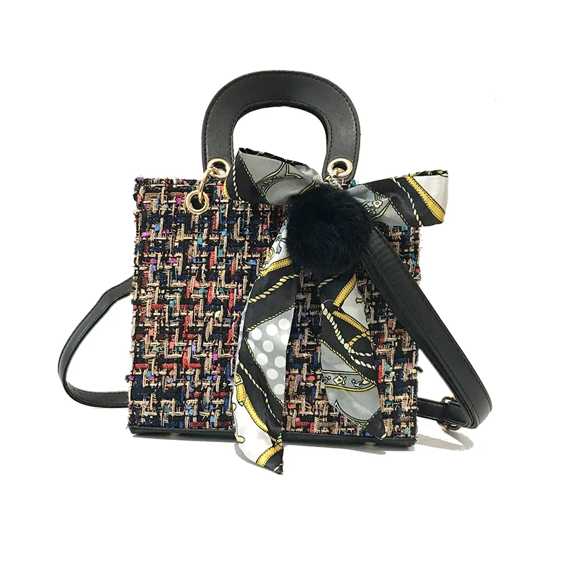 Роскошная дизайнерская женская сумка через плечо модный Дамский шарф бант