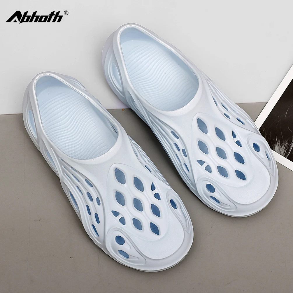 

Abhoth Summer Men Casual Outdoor Slides Slip Hole Shoes Breathable Couple Home Beach Flat Sandals Light Comfortable Pink Shoes