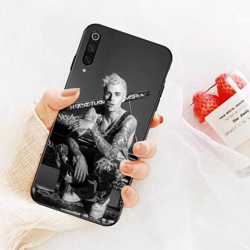 

NBDRUICAI Canadian singer Justin Bieber Soft black Phone Case for Xiaomi Mi9 9SE 8SE Pocophone F1 Mi8 Lite