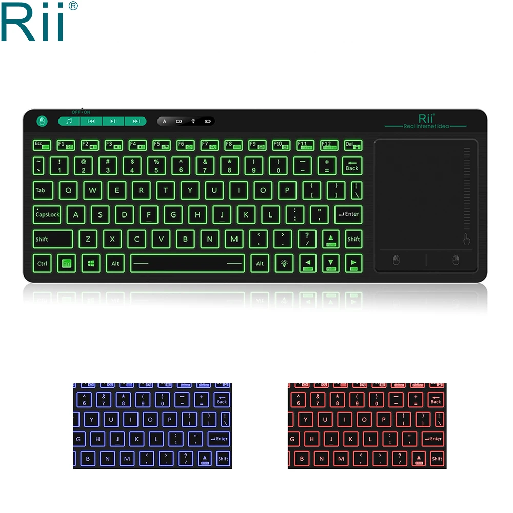 Мини Клавиатура Rii RT518 Беспроводная с RGB подсветкой 2 4 ГГц|Клавиатуры| |