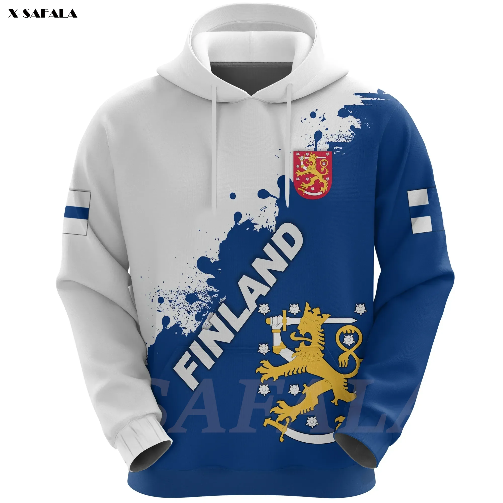 Finland Skull Tattoo Lion Flag Emble 3D Printed Hoodie Man Outwear Zipper Pullover Sweatshirt Casual Jersey Tops Tracksuits